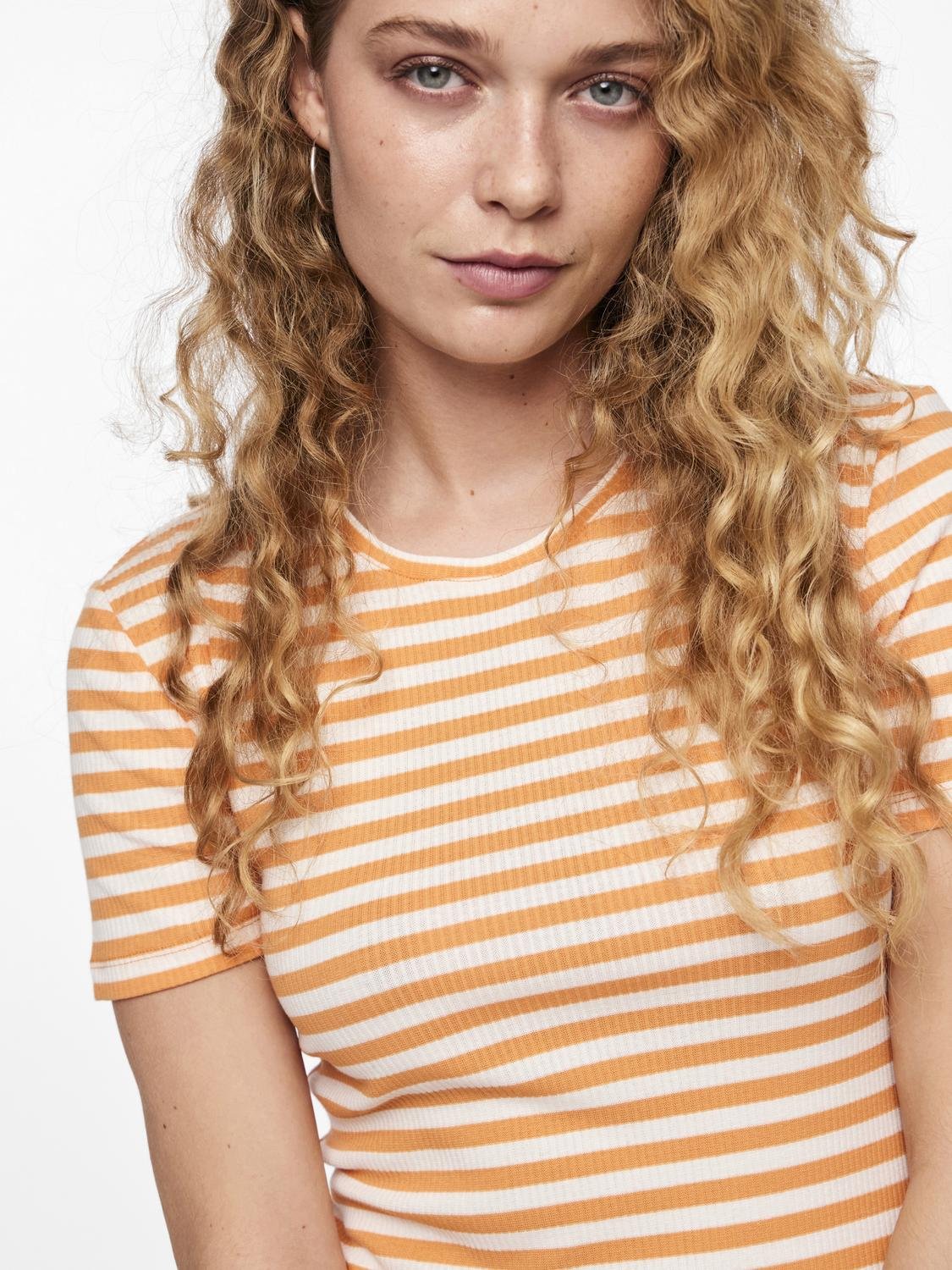 PCRUKA T-Shirt - Tangerine/strib